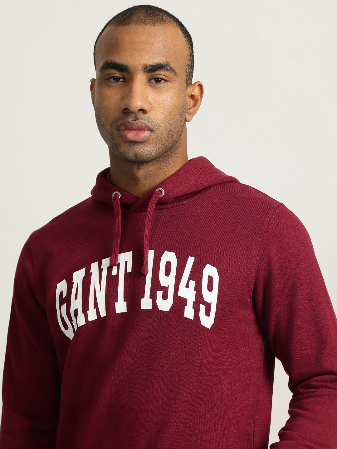 Gant Men Red Solid Hooded Sweatshirt
