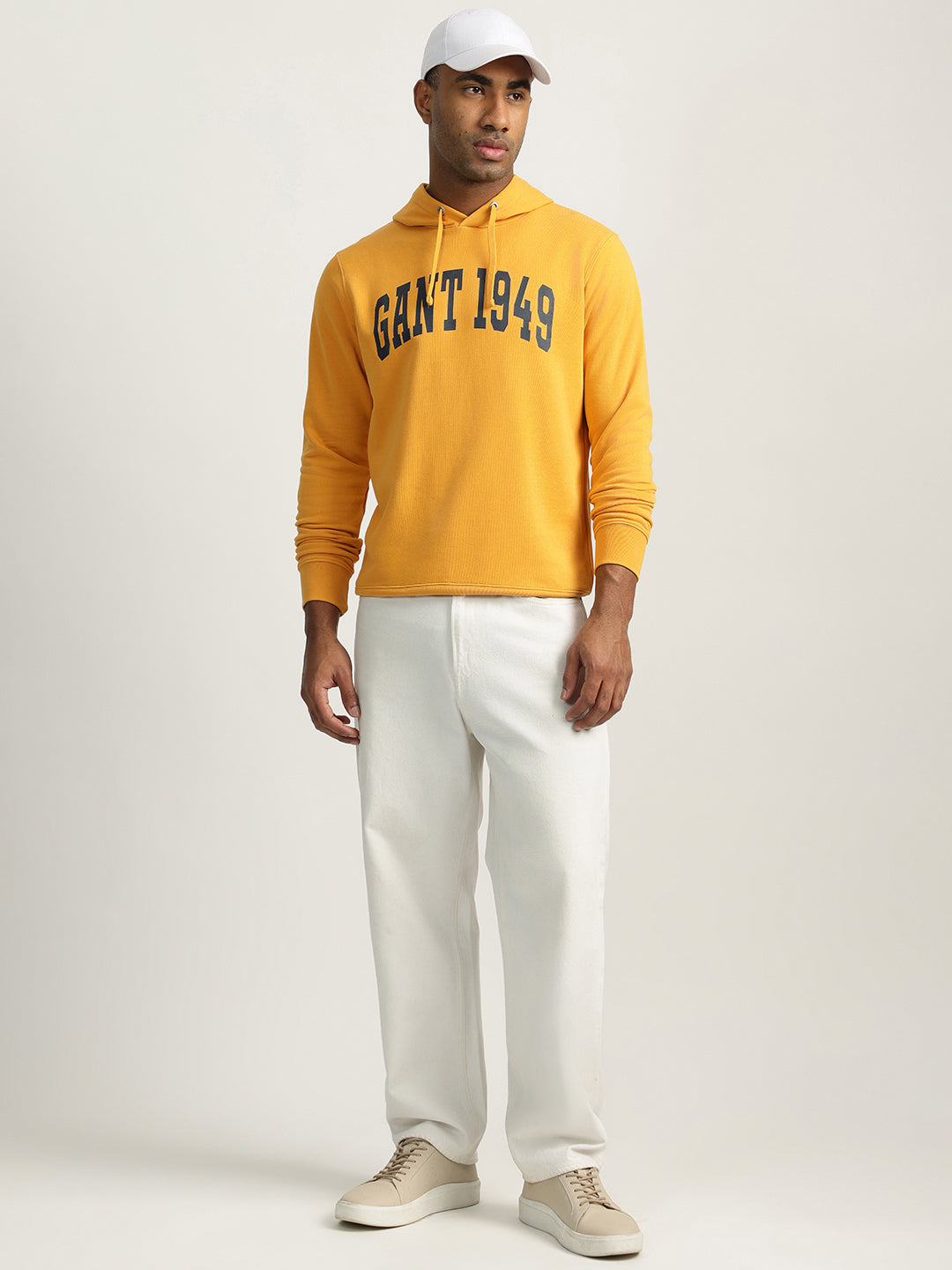 Gant Men Gold Solid Hooded Sweatshirt