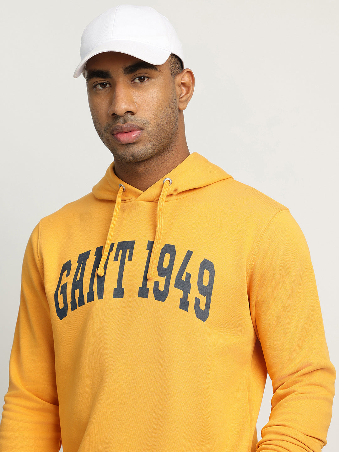 Gant Men Gold Solid Hooded Sweatshirt
