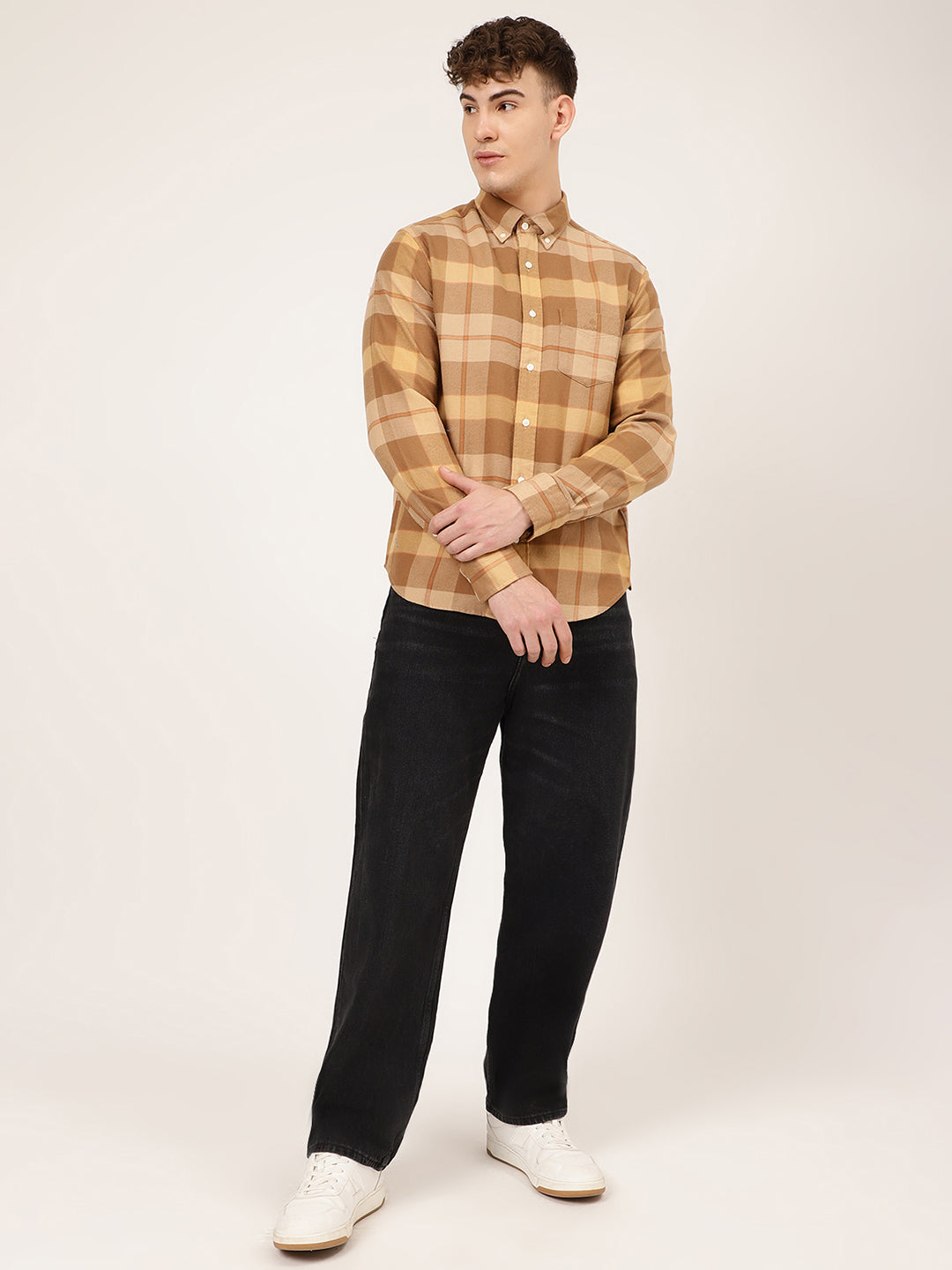 Gant Brown Checked Regular Fit Shirt