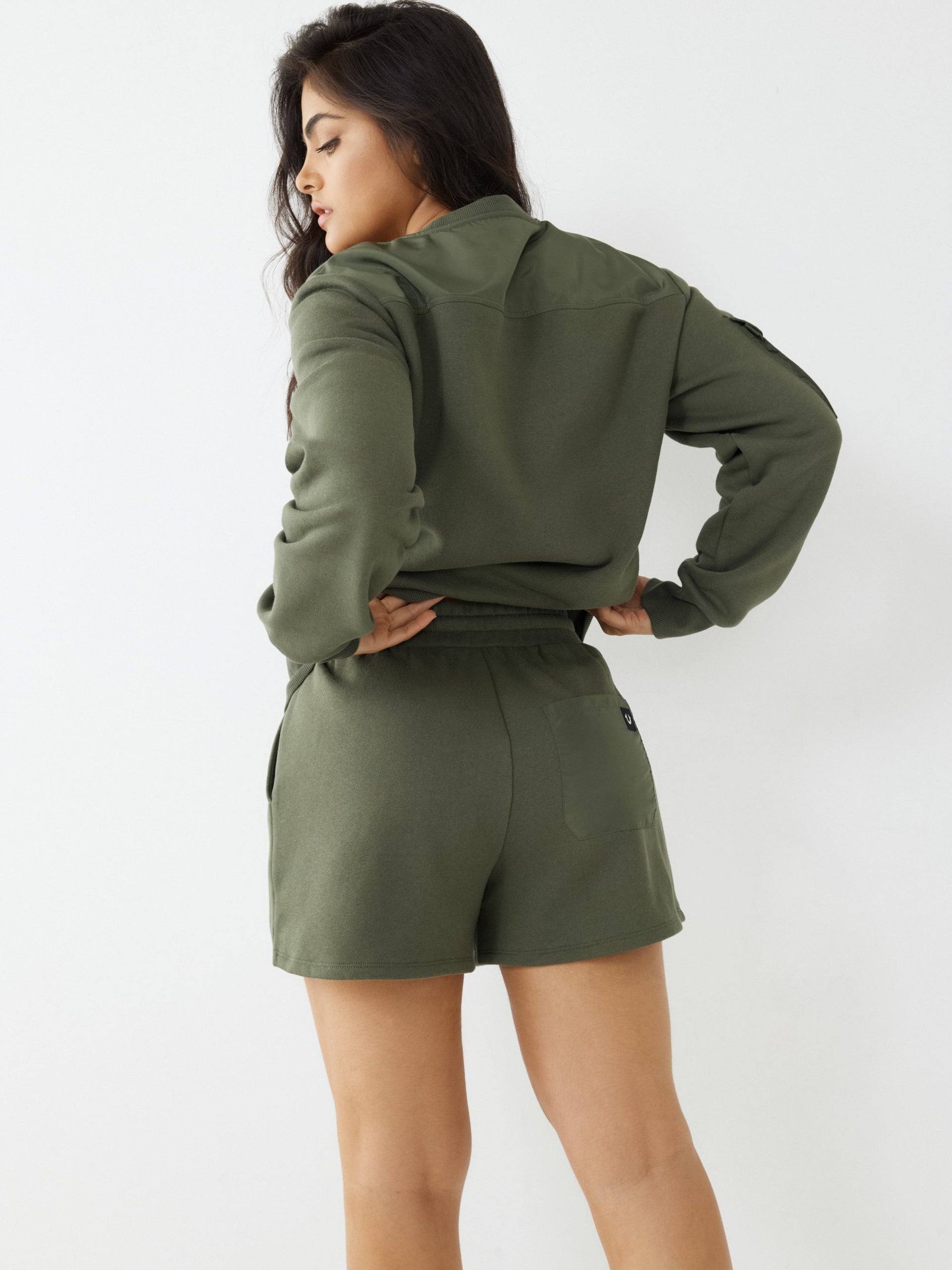 True Religion Women Green Regular Fit Sweatshirt