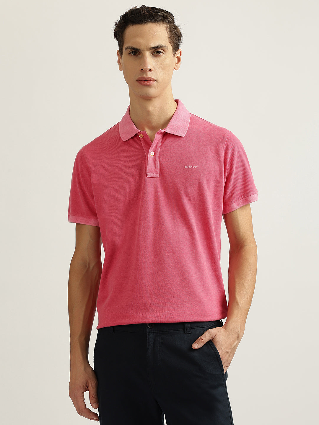Gant Pink Sunfaded Rugger Regular Fit Pique Polo Tshirt