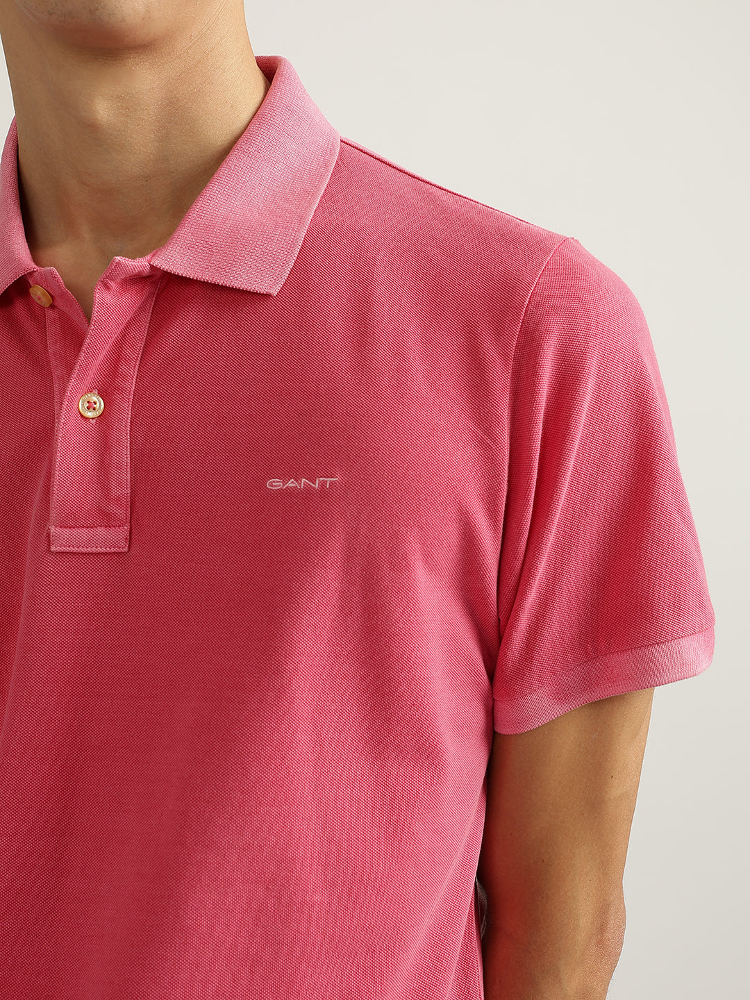 Gant Pink Sunfaded Rugger Regular Fit Pique Polo Tshirt
