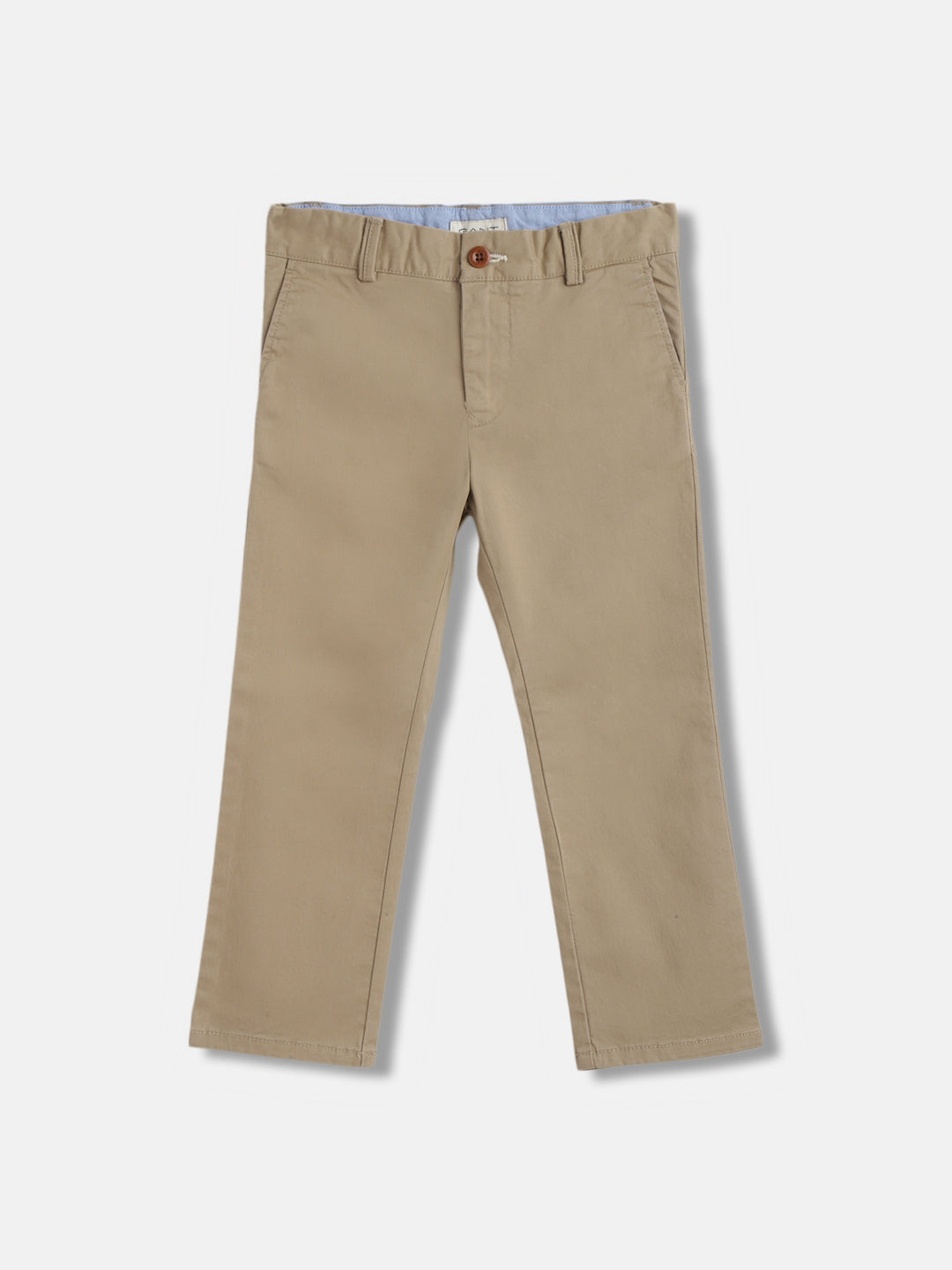 Shop Gant Boys Beige Solid Regular Fit Trouser Online