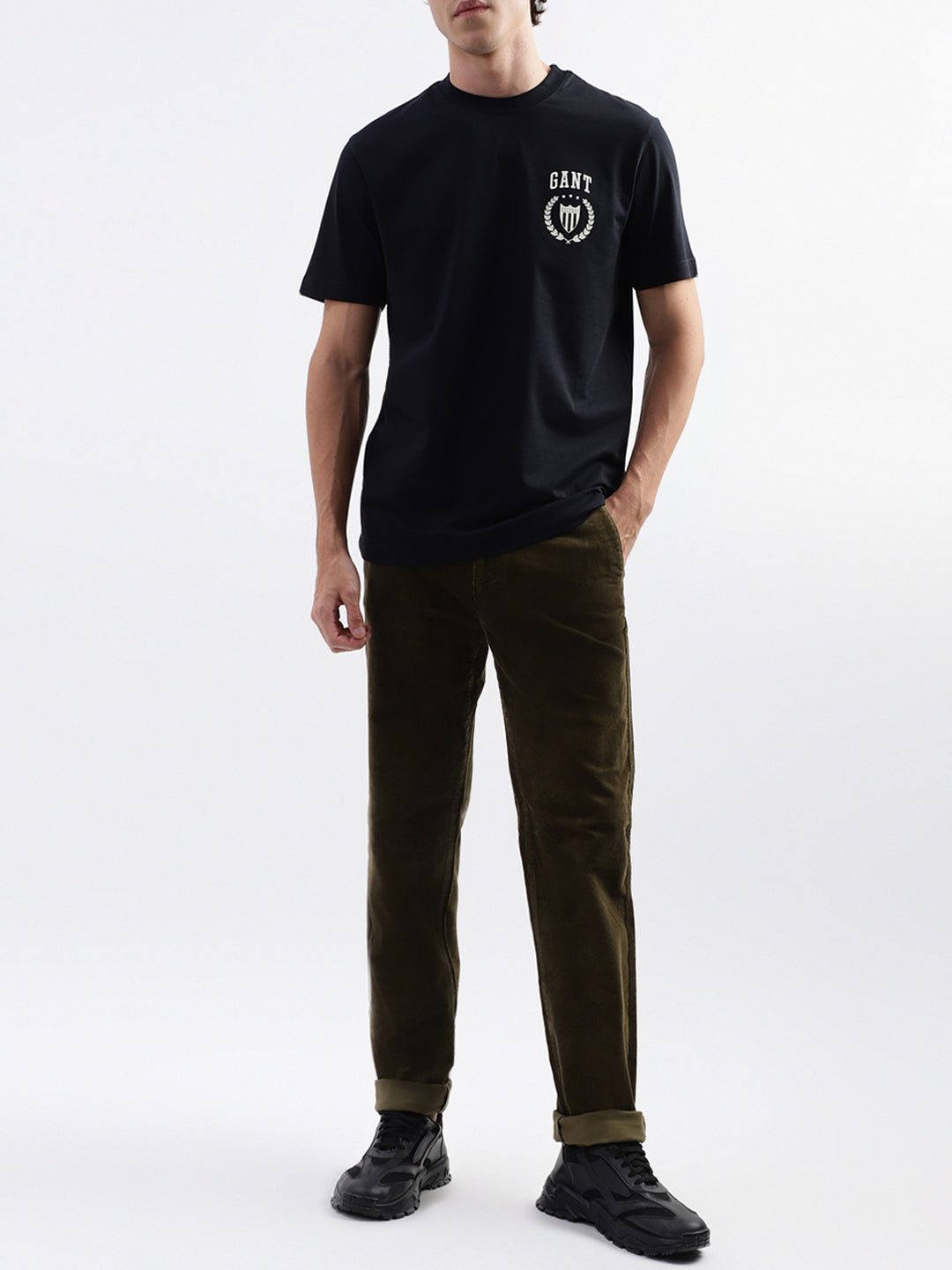 Gant Men Green Solid Regular Fit Trouser