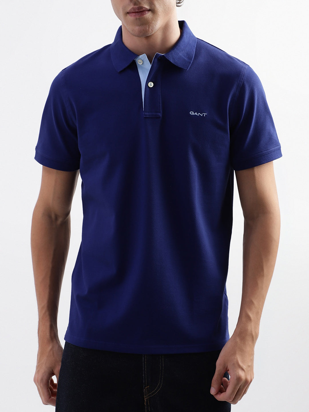 Shop Gant Blue Regular Fit Polo T-Shirt Online – Iconic India