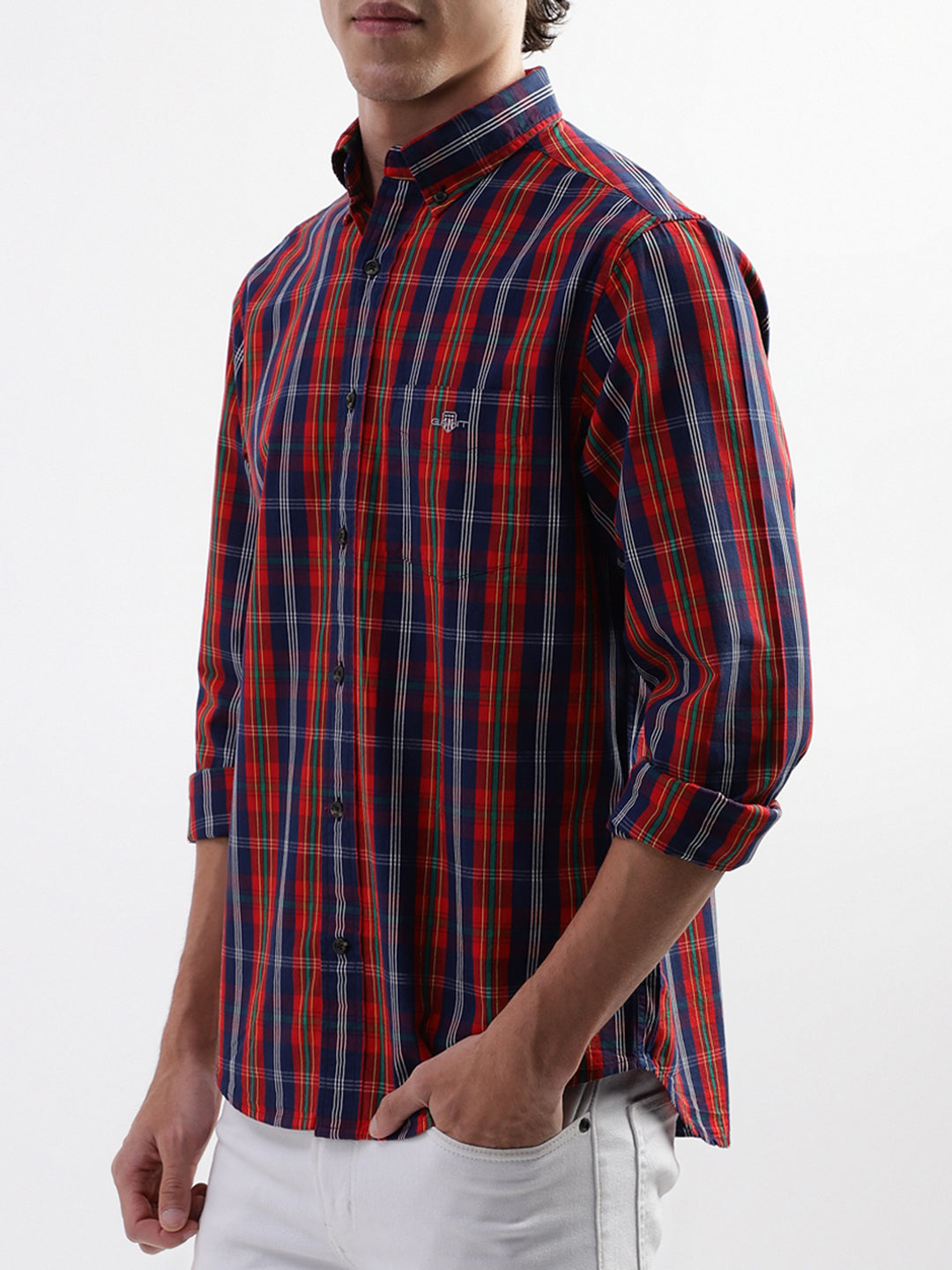 Gant Blue Checked Regular Fit Shirt