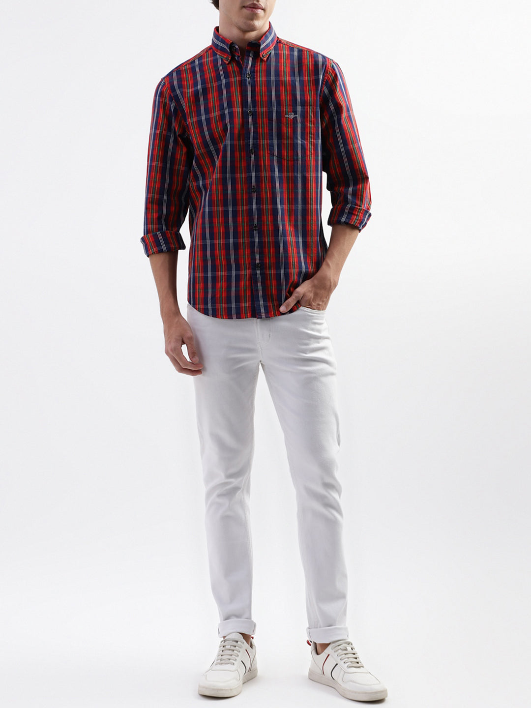 Gant Blue Checked Regular Fit Shirt