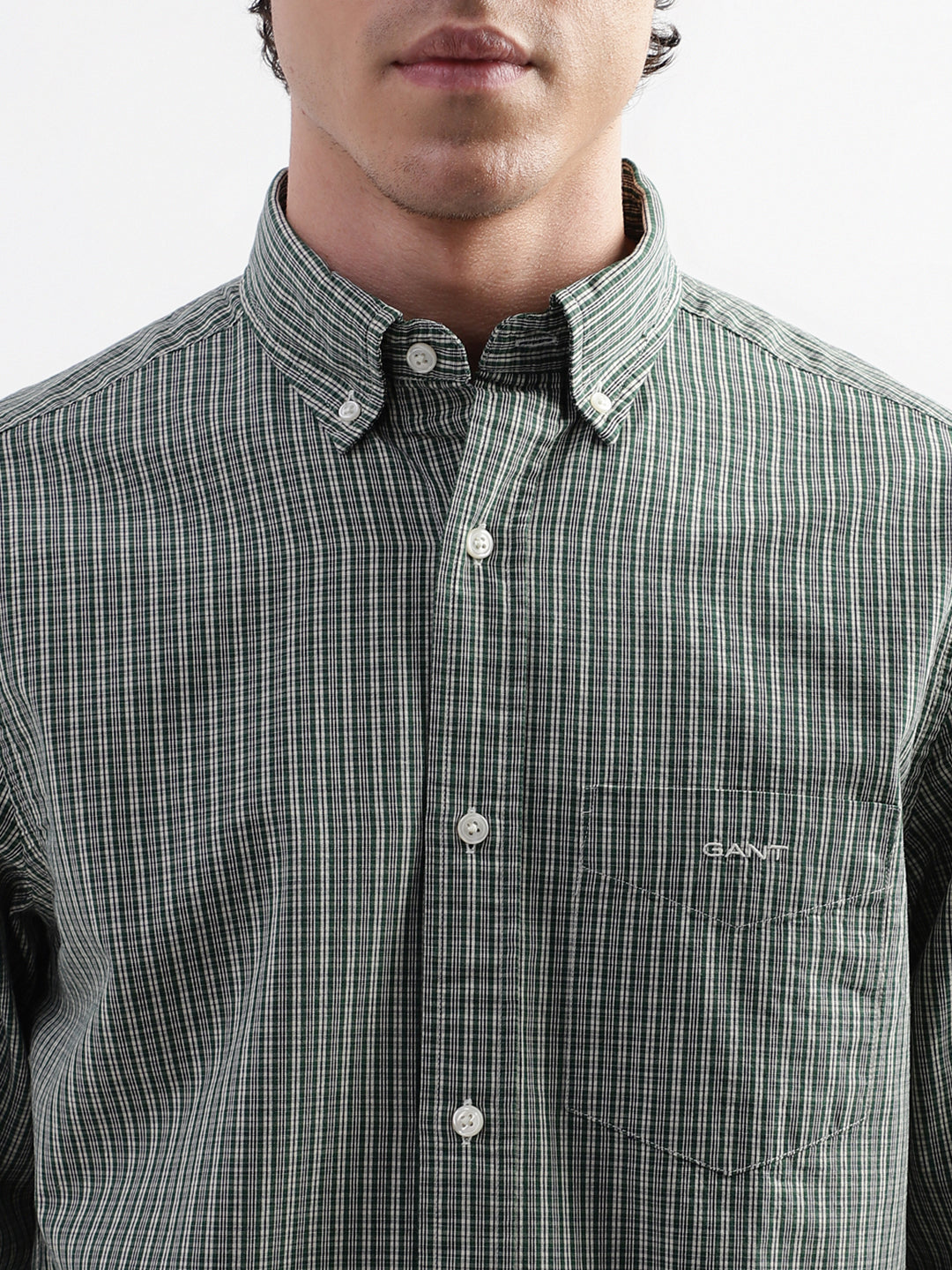Gant Green Checked Regular Fit Shirt