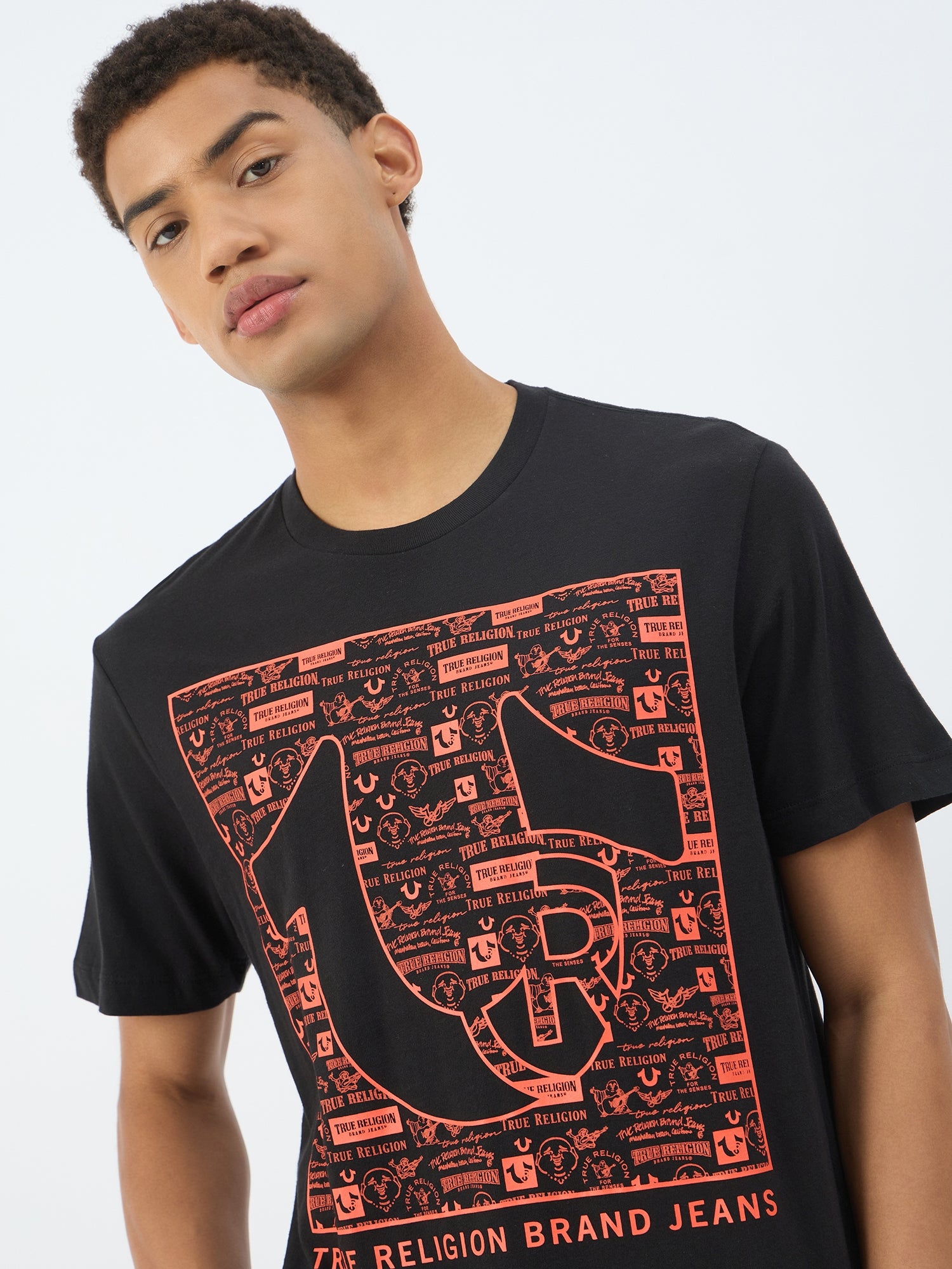 True Religion Men Black Round Neck Tshirt