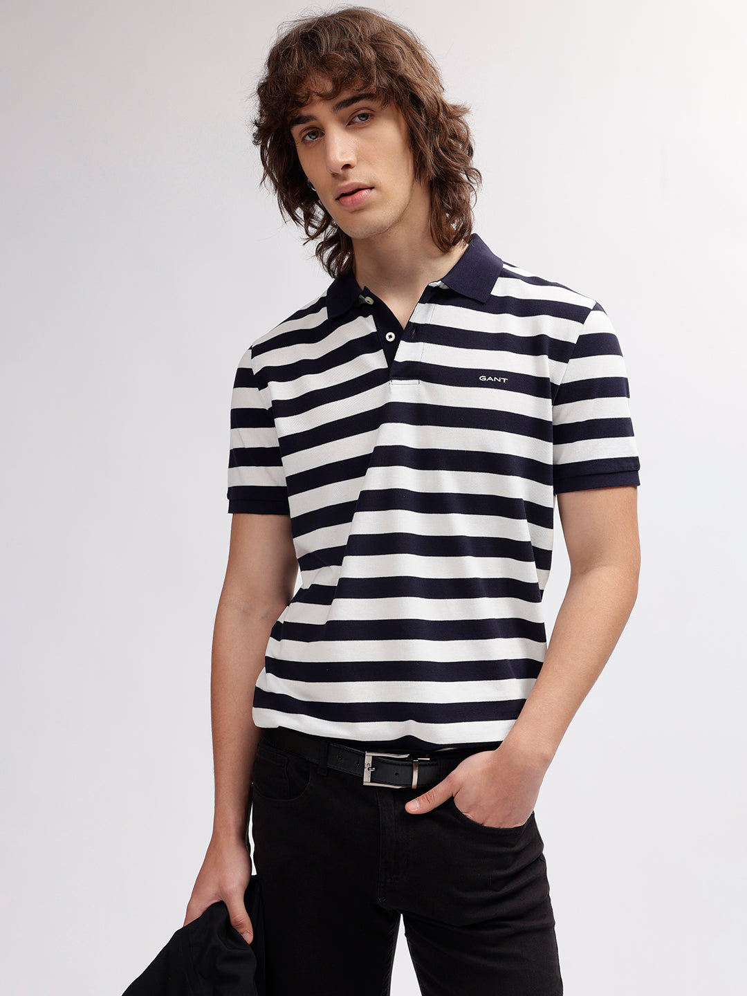 polo tshirt black and white striped polo shirt mens