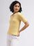 Gant Women Yellow Solid Polo Collar Short Sleeves T-Shirt