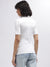 Gant Women White Solid Polo Collar Short Sleeves T-Shirt