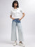 Gant Women White Solid Polo Collar Short Sleeves T-Shirt