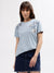 Gant Women Blue Embroidered Round Neck Short Sleeves T-shirt