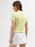 Gant Women Green Solid Polo Collar Short Sleeves T-shirt