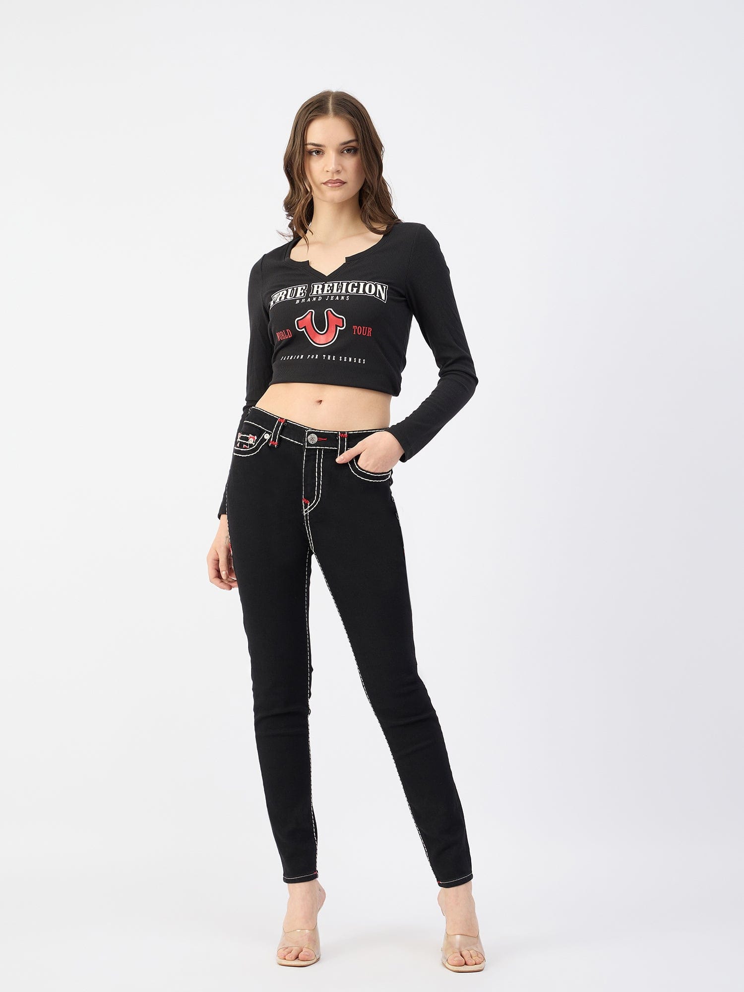 True Religion Women Black Skinny Fit Jeans