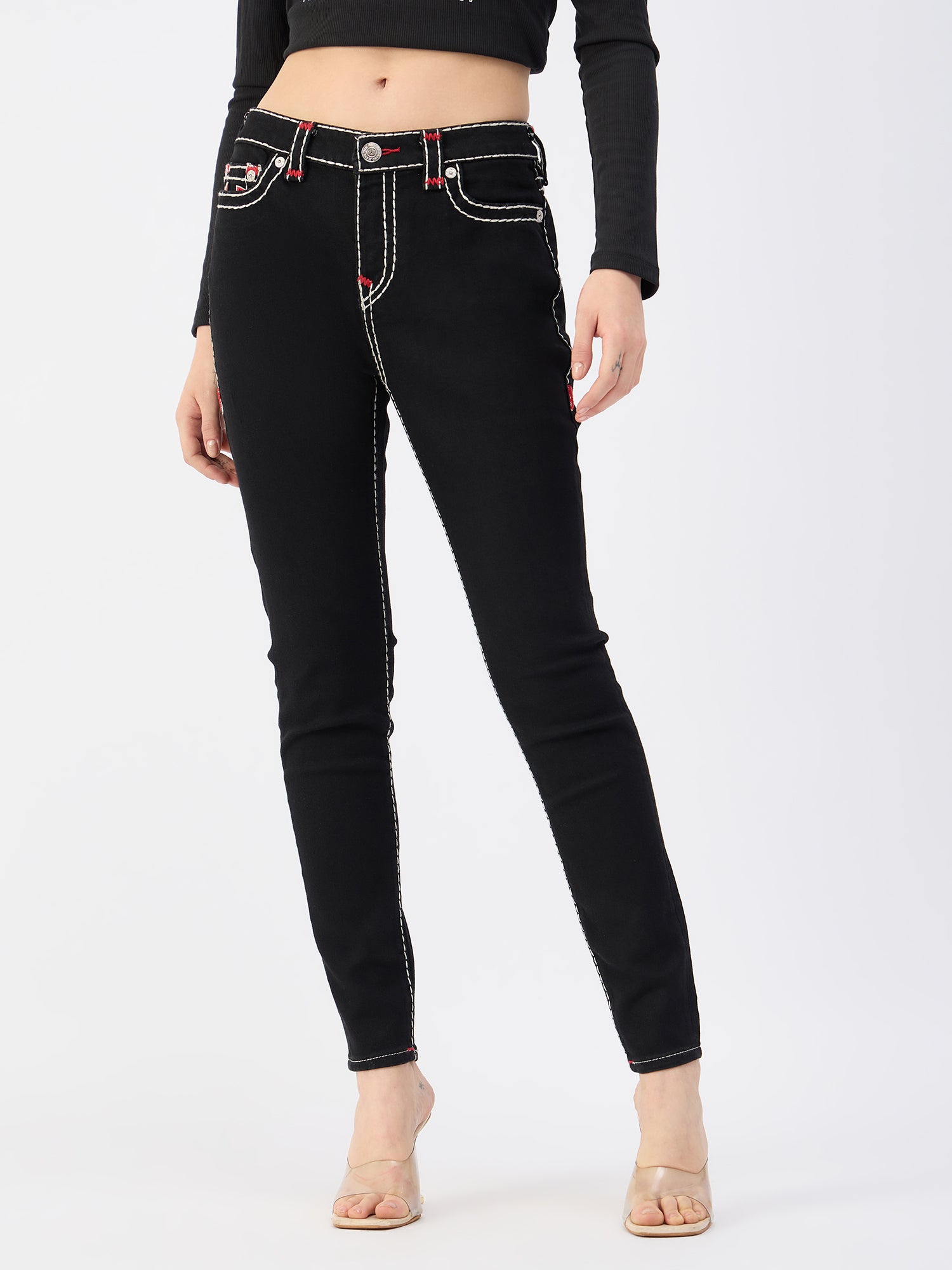 True Religion Women Black Skinny Fit Jeans