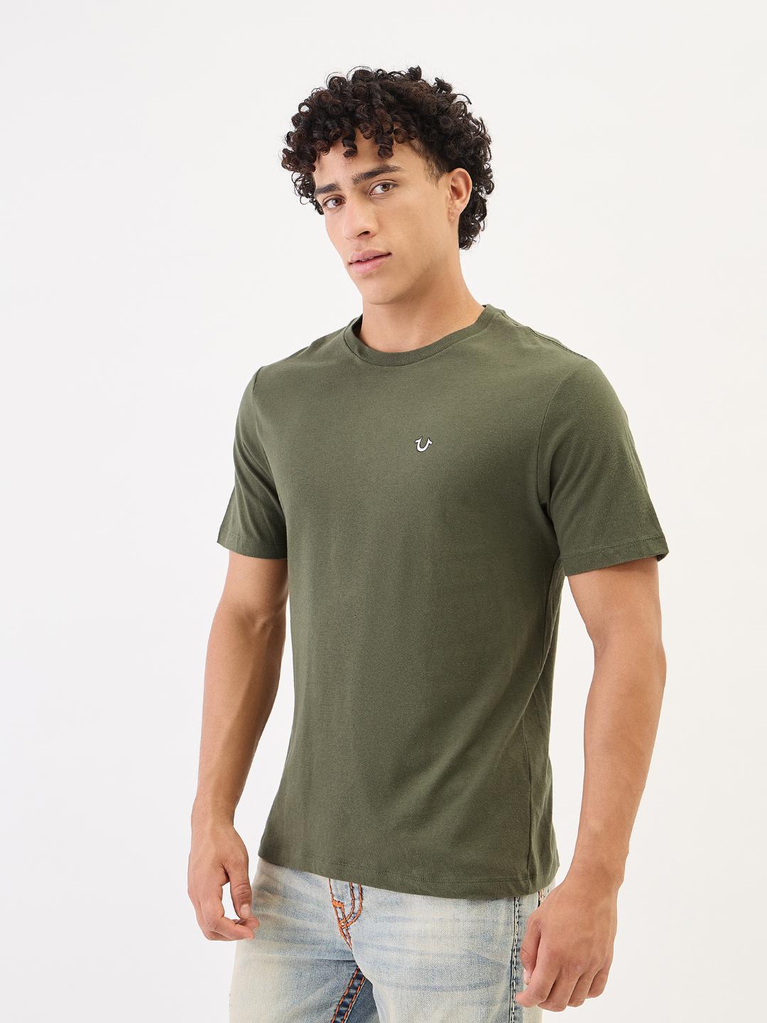 True Religion Men Green Round Neck Tshirt