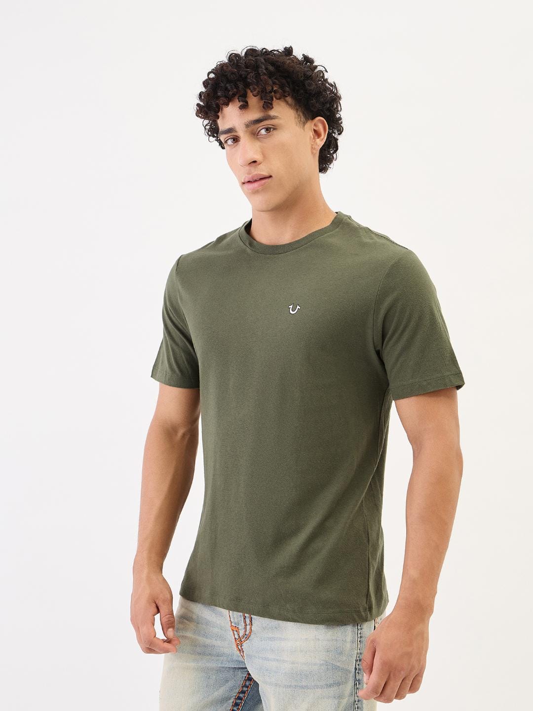 True Religion Men Green Round Neck Tshirt