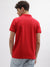 True Religion Men Red Solid Polo Collar Short Sleeves T-Shirt