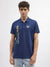 True Religion Men Blue Printed Polo Collar Short Sleeves T-Shirt