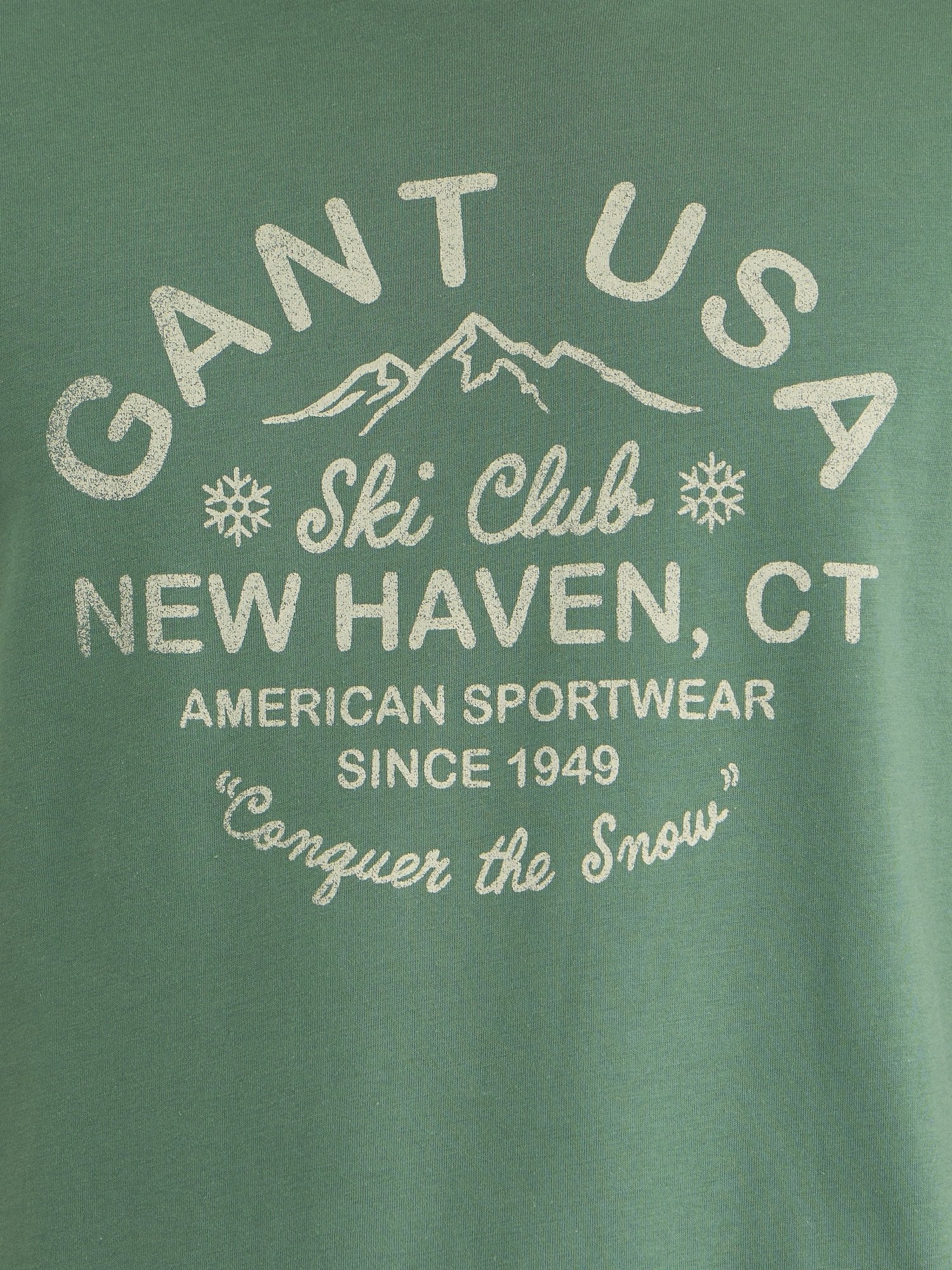 Gant Men Green Regular Fit Solid Crew Neck Tshirt