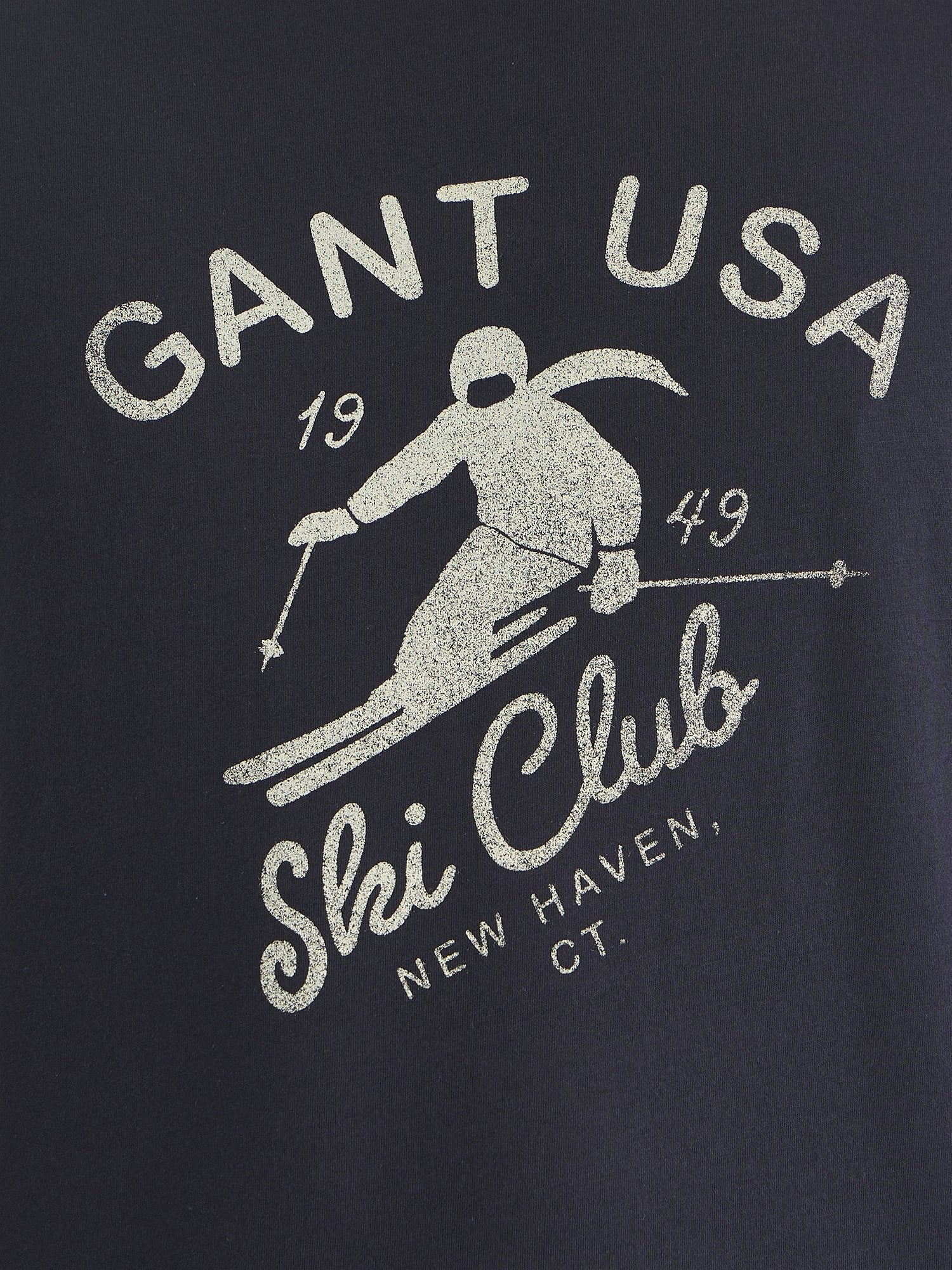 Gant Men Blue Regular Fit Solid Crew Neck Tshirt