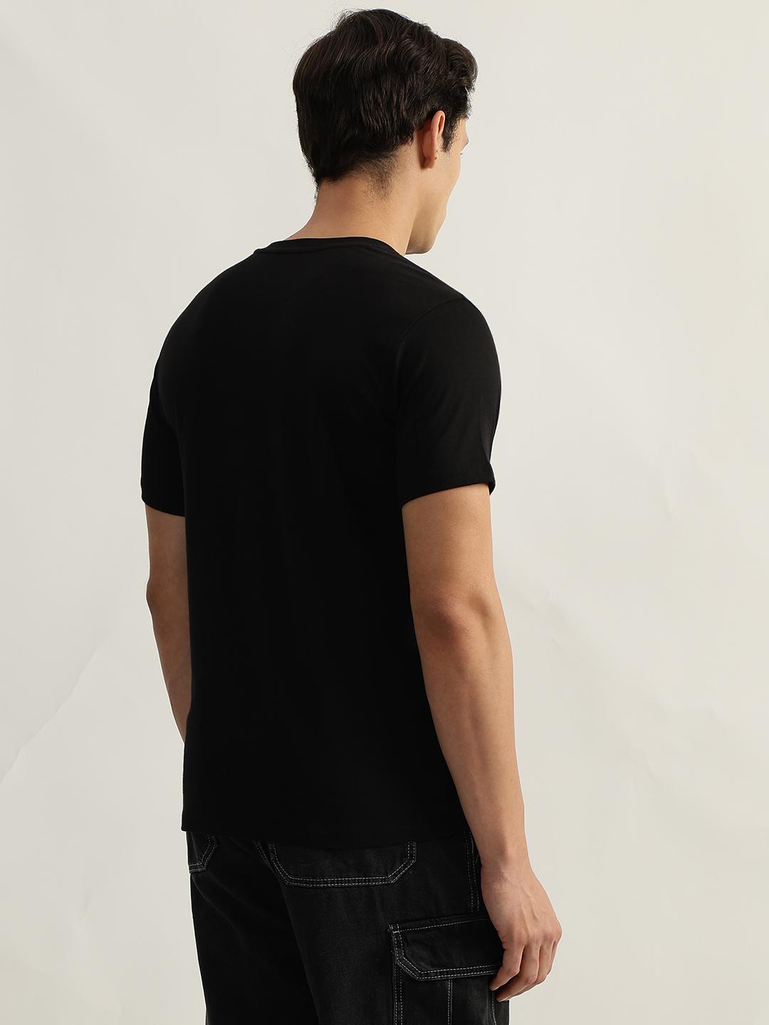 True Religion Men Black Printed Round Neck Short Sleeves T-Shirt