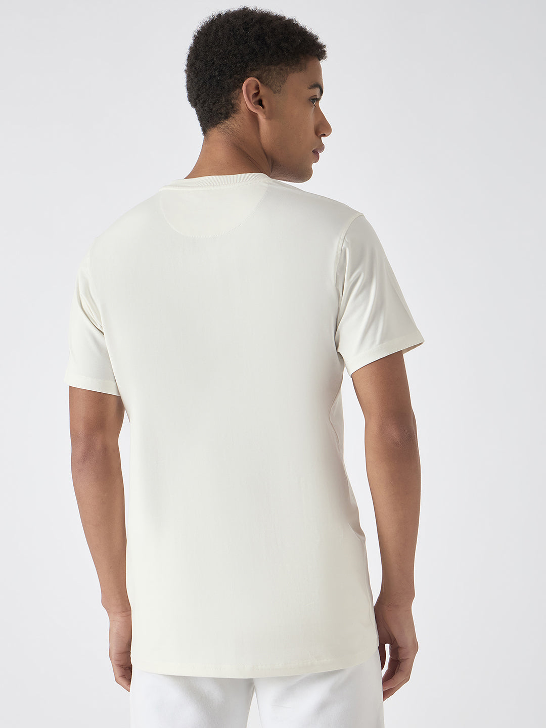 True Religion Men White Printed Round Neck Short Sleeves T-Shirt