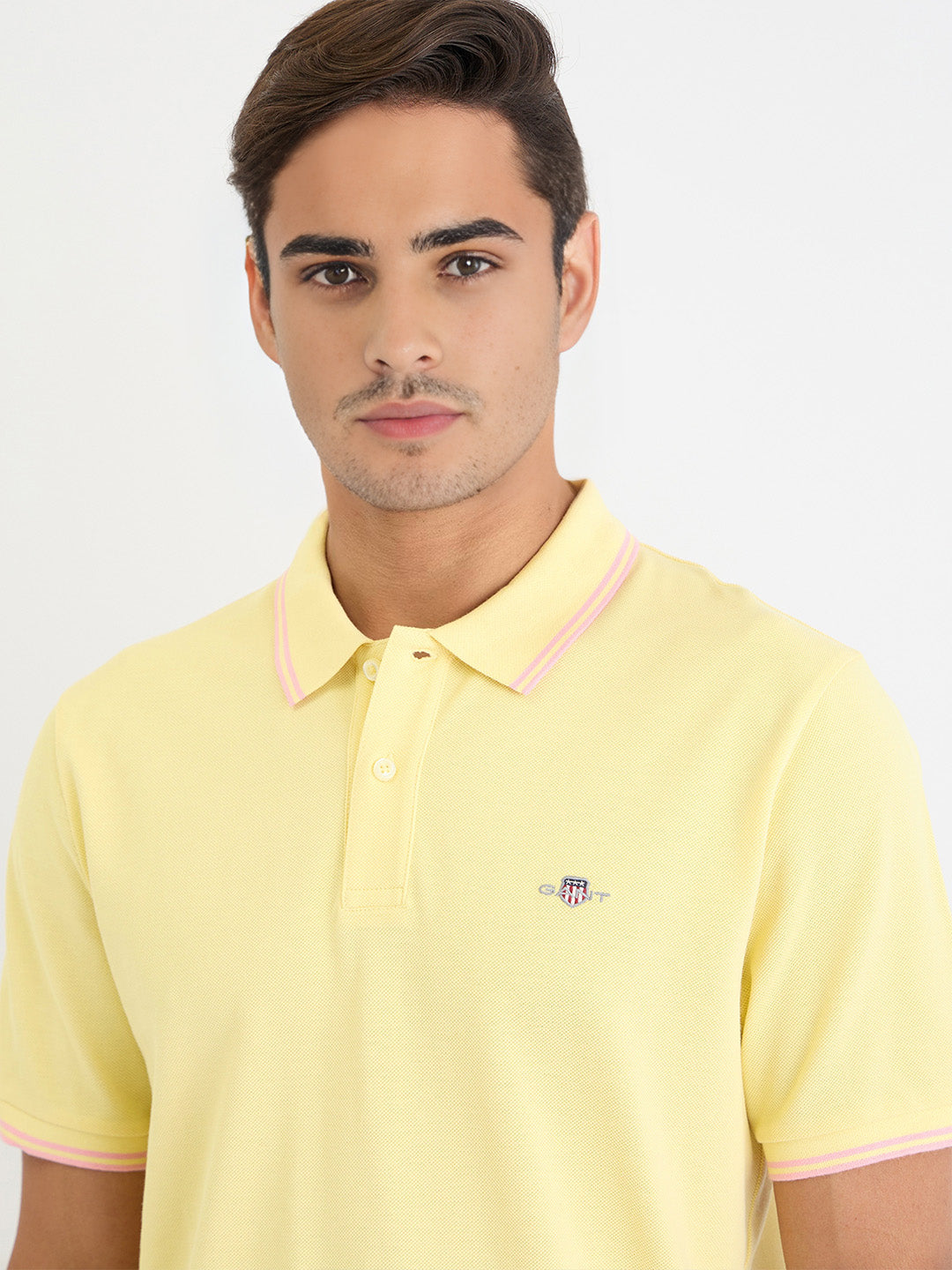 Gant Men Yellow Solid Polo Tshirt