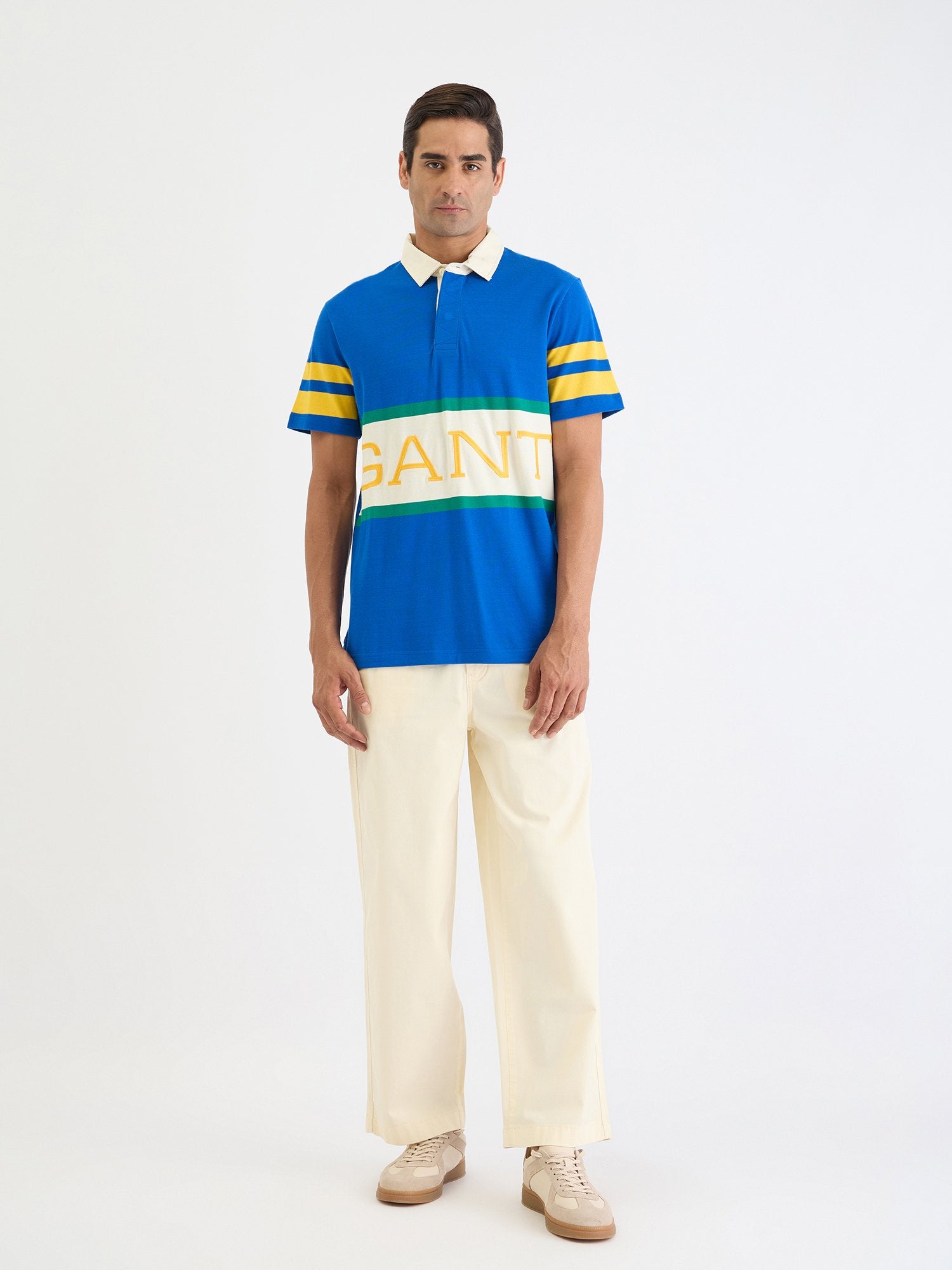 Gant Men Blue Block Print Polo Tshirt