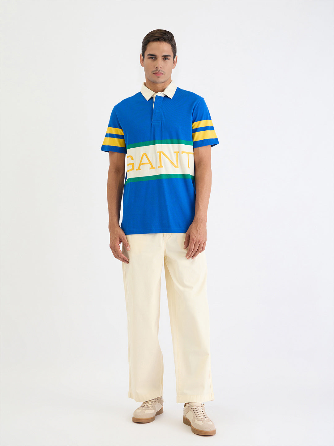 Gant Men Blue Block Print Polo Tshirt