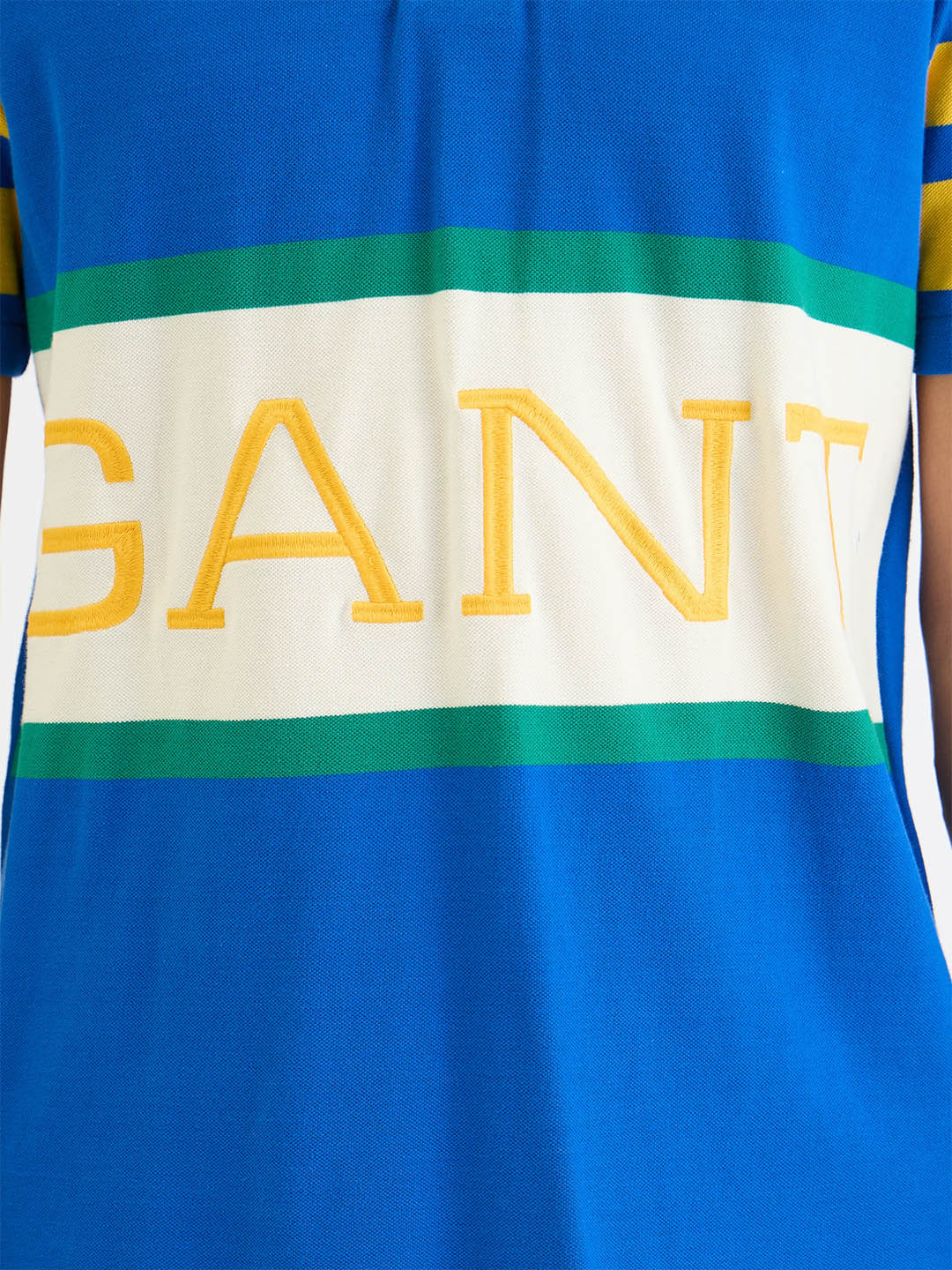 Gant Men Blue Block Print Polo Tshirt