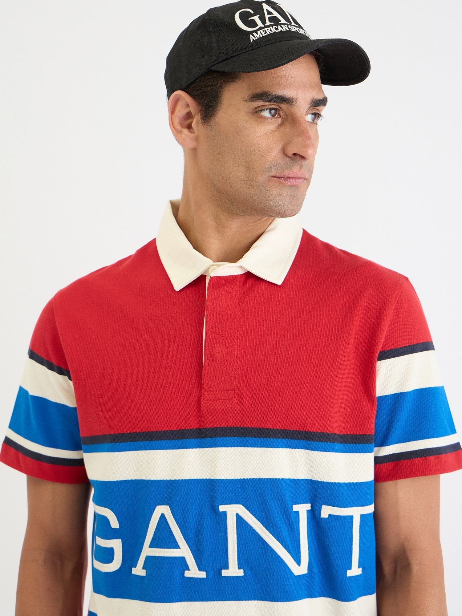 Gant Men Red Block Print Polo Tshirt
