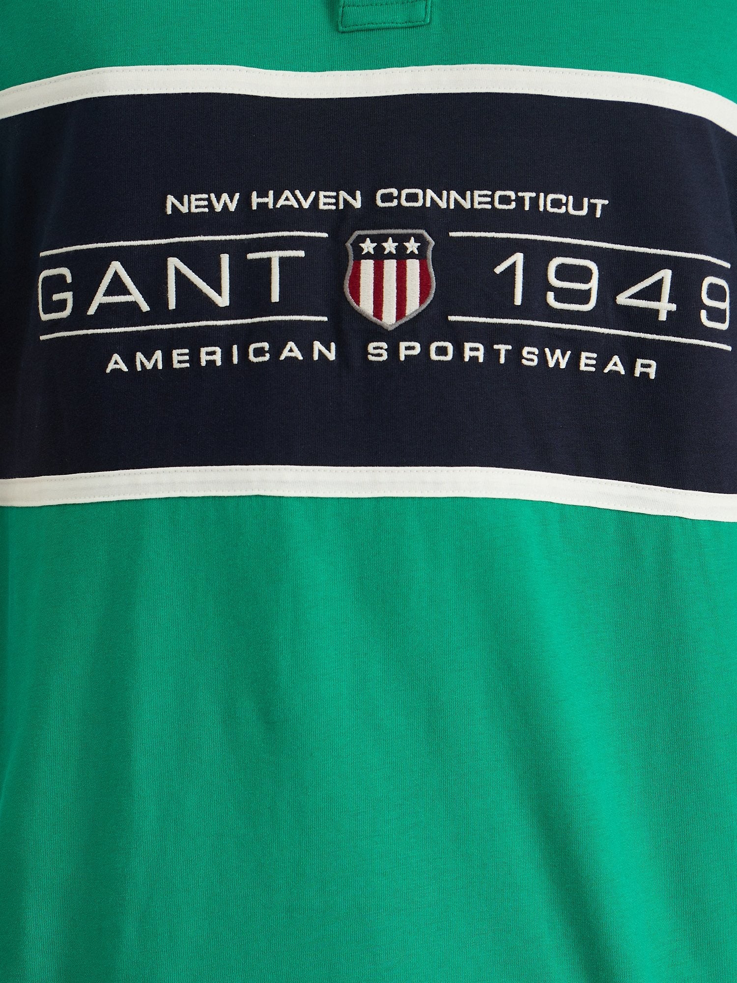 Gant Men Green Regular Fit Block Print Polo Tshirt