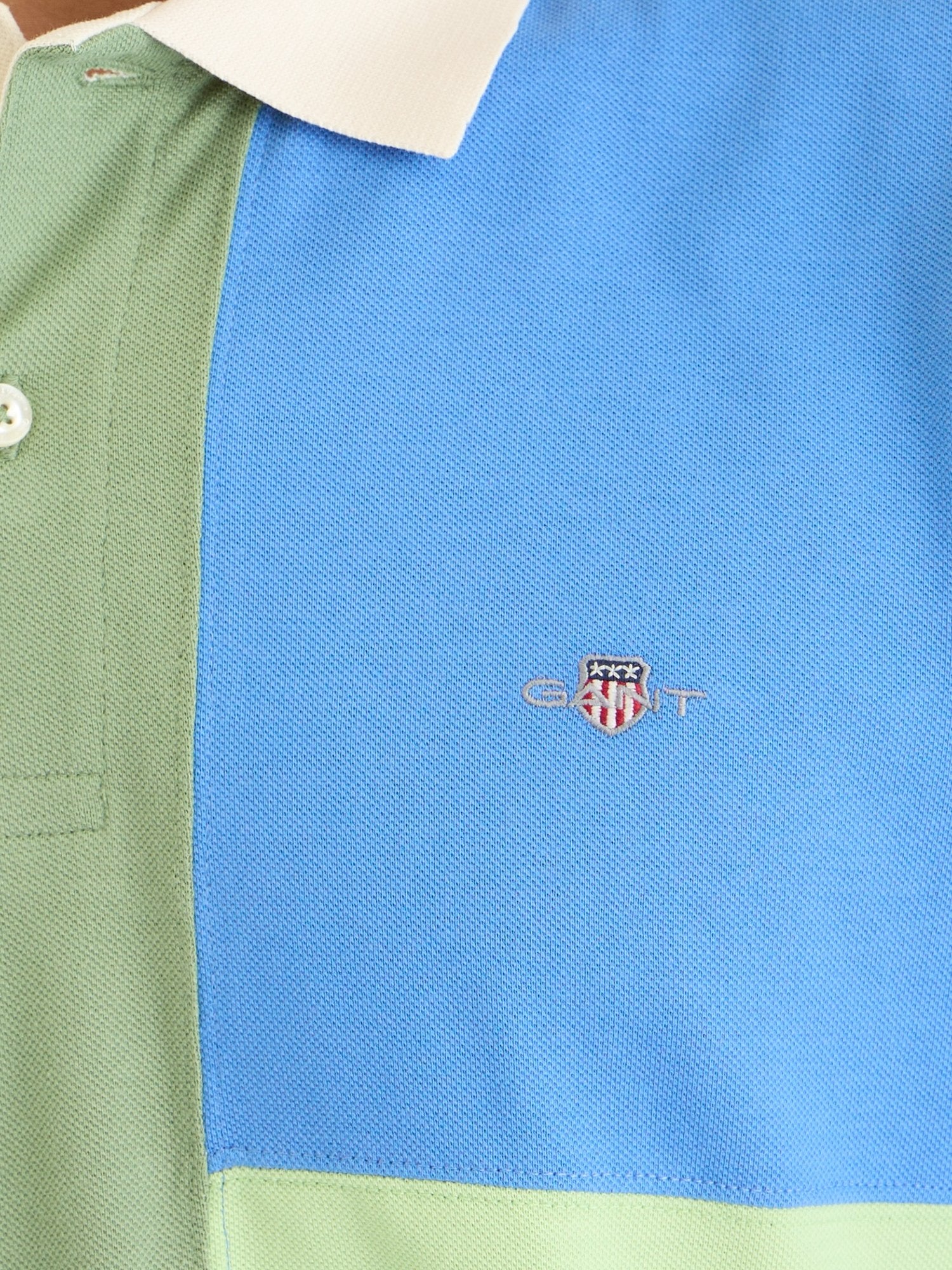 Gant Men Green Color Block Polo Tshirt