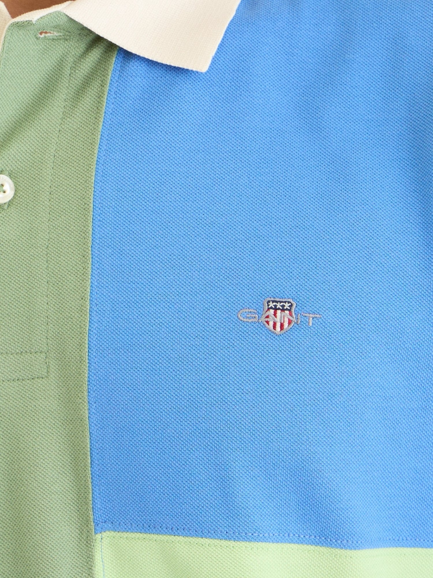 Gant Men Green Color Block Polo Tshirt