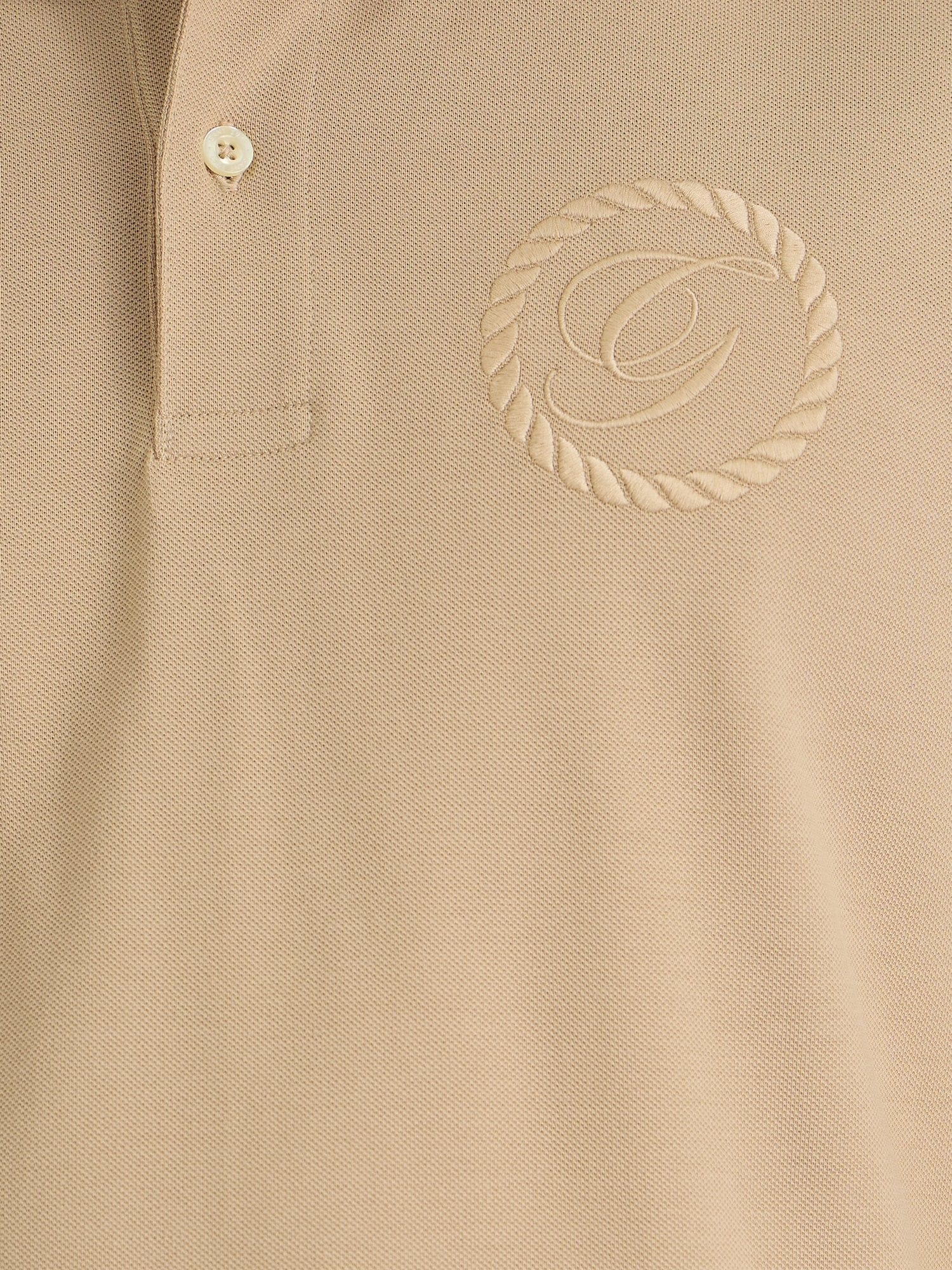 Gant Men Beige Regular Fit Solid Polo Tshirt