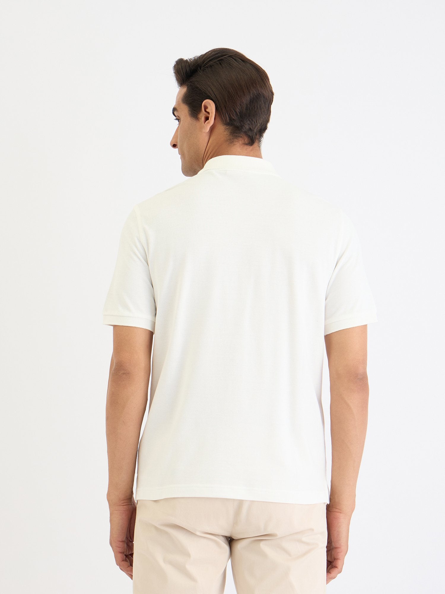 Gant Men White Solid Polo Tshirt