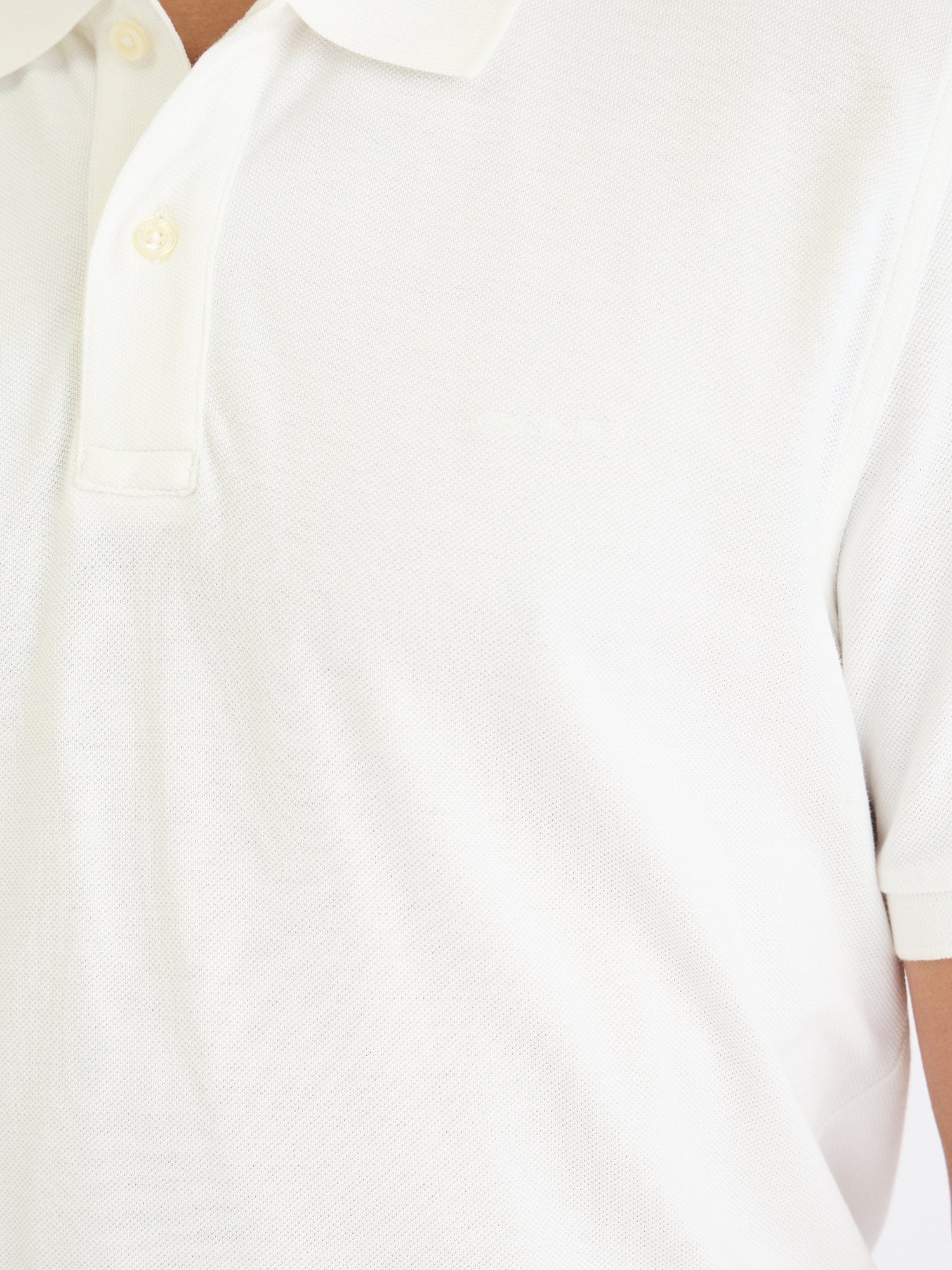 Gant Men White Solid Polo Tshirt