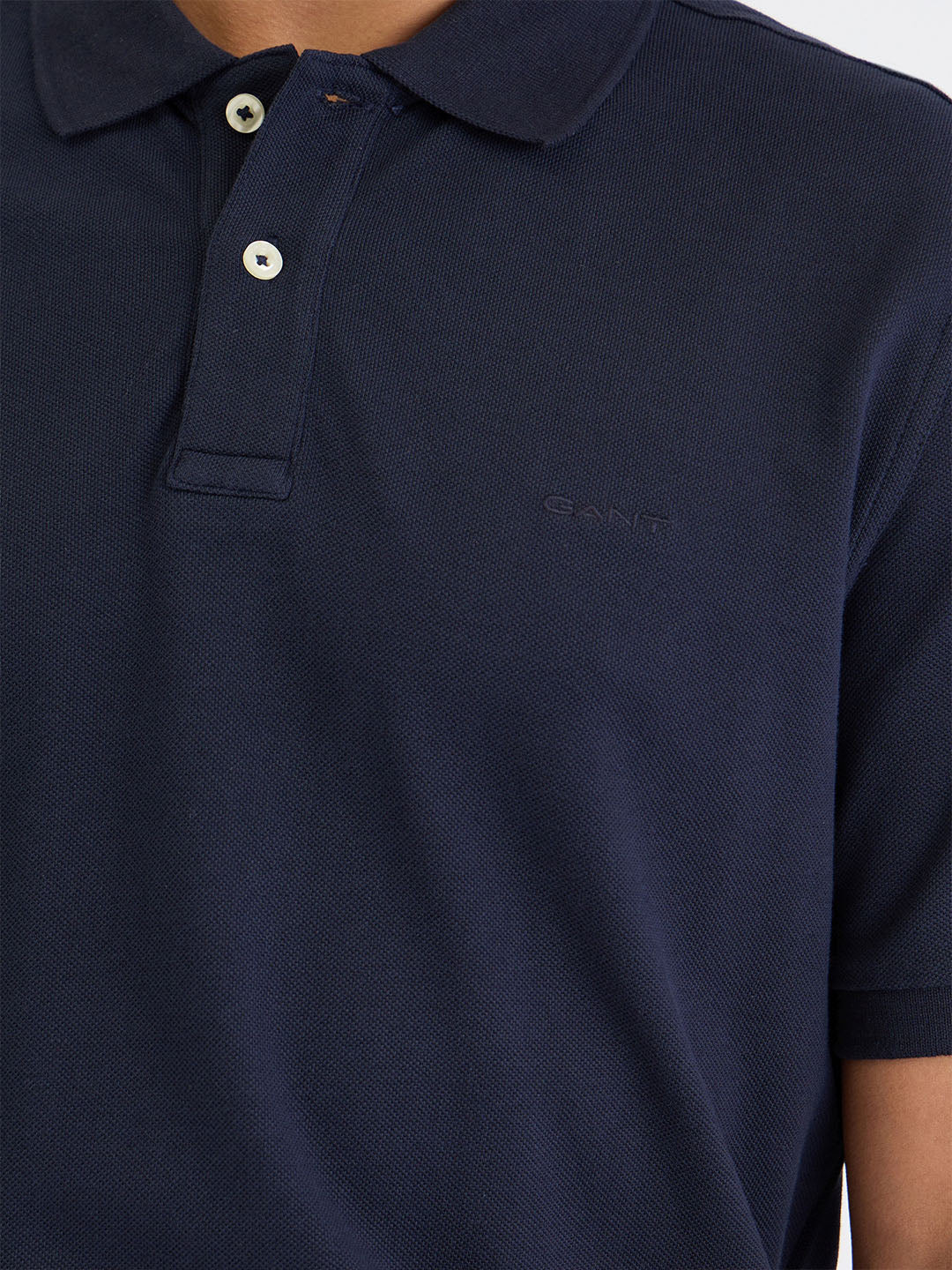 Gant Men Blue Solid Polo Tshirt
