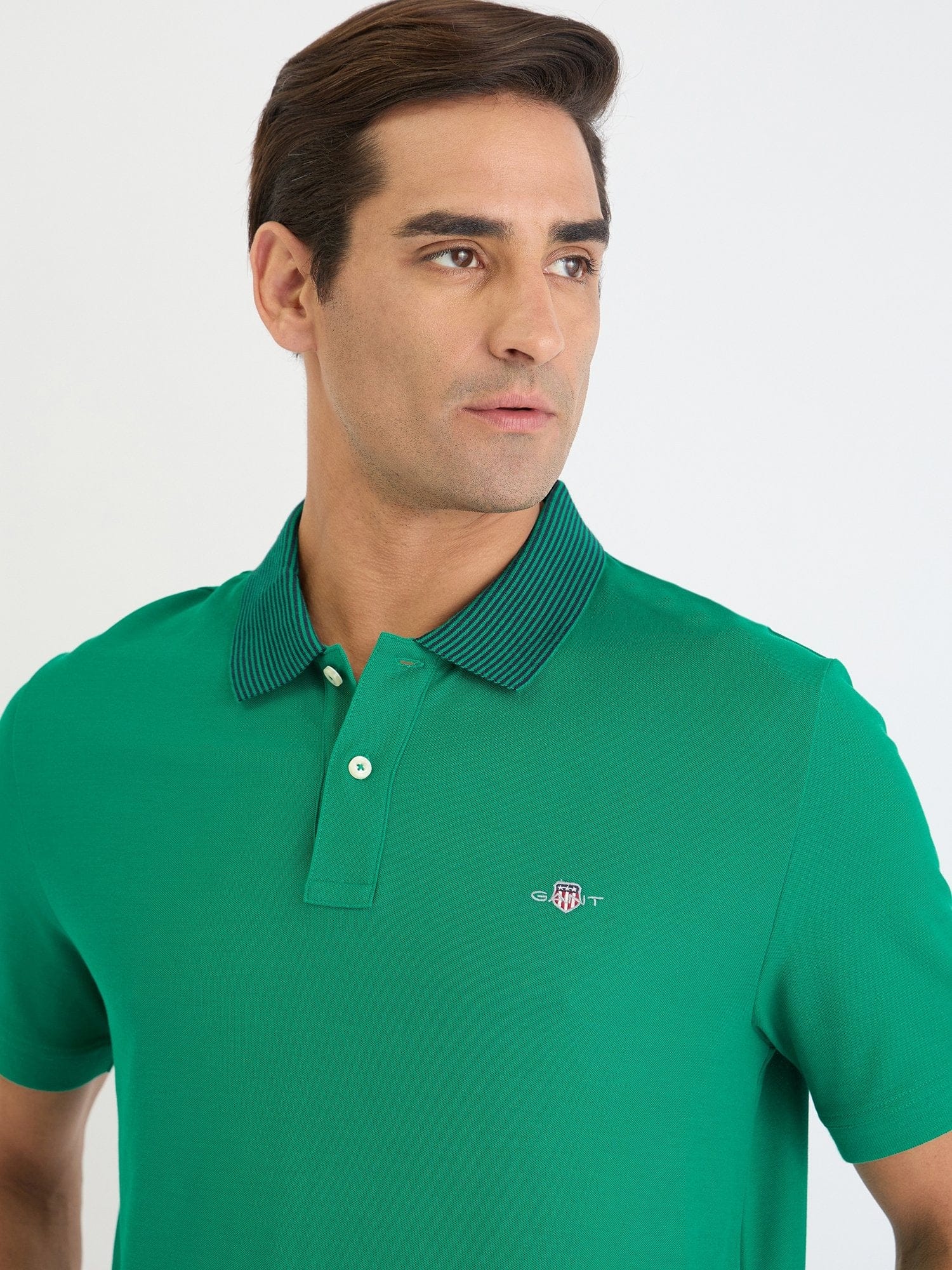 Gant Men Green Solid Polo Tshirt