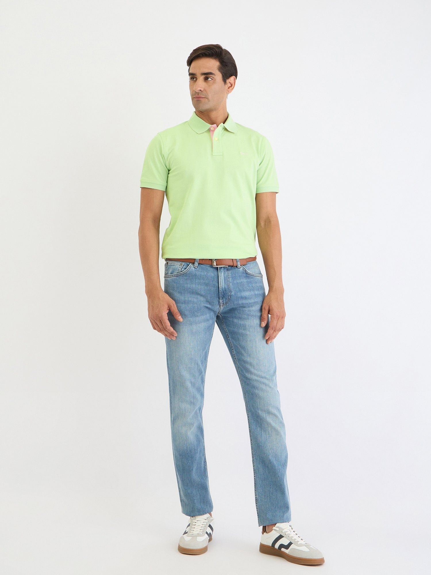 Gant Men Green Solid Polo Tshirt