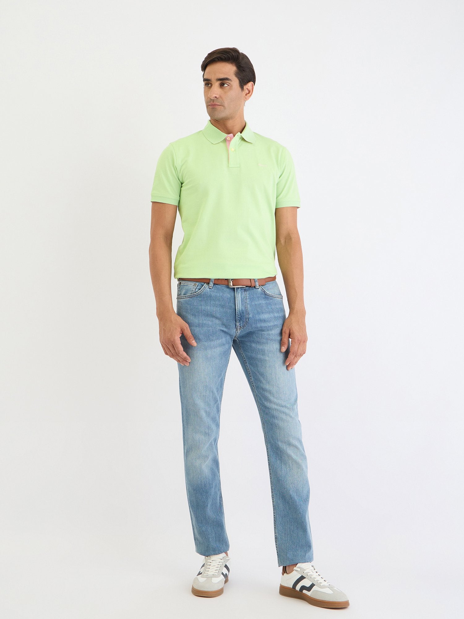 Gant Men Green Solid Polo Tshirt