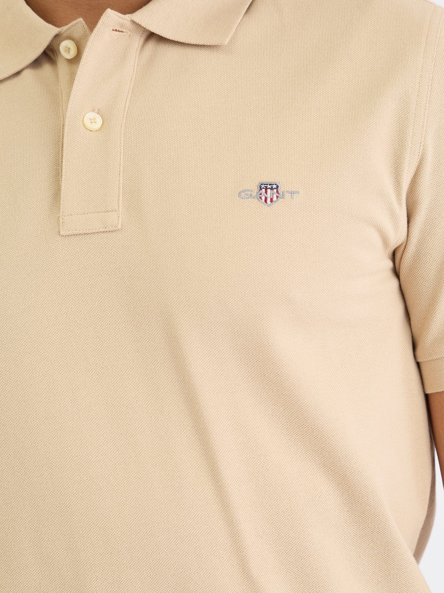 Gant Men Beige Solid Polo Tshirt