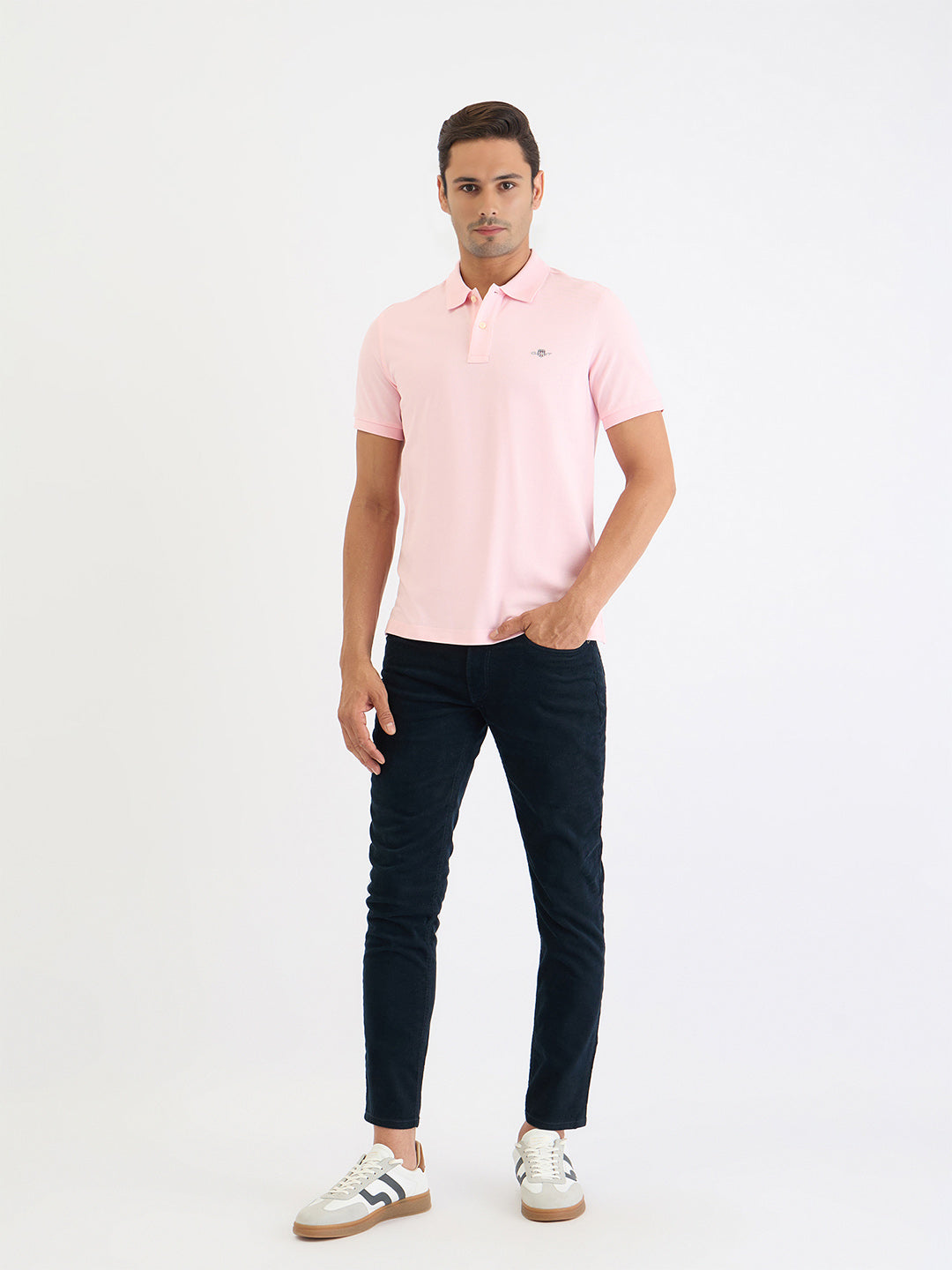 Gant Men Pink Solid Polo Tshirt