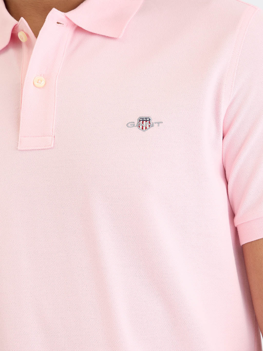 Gant Men Pink Solid Polo Tshirt