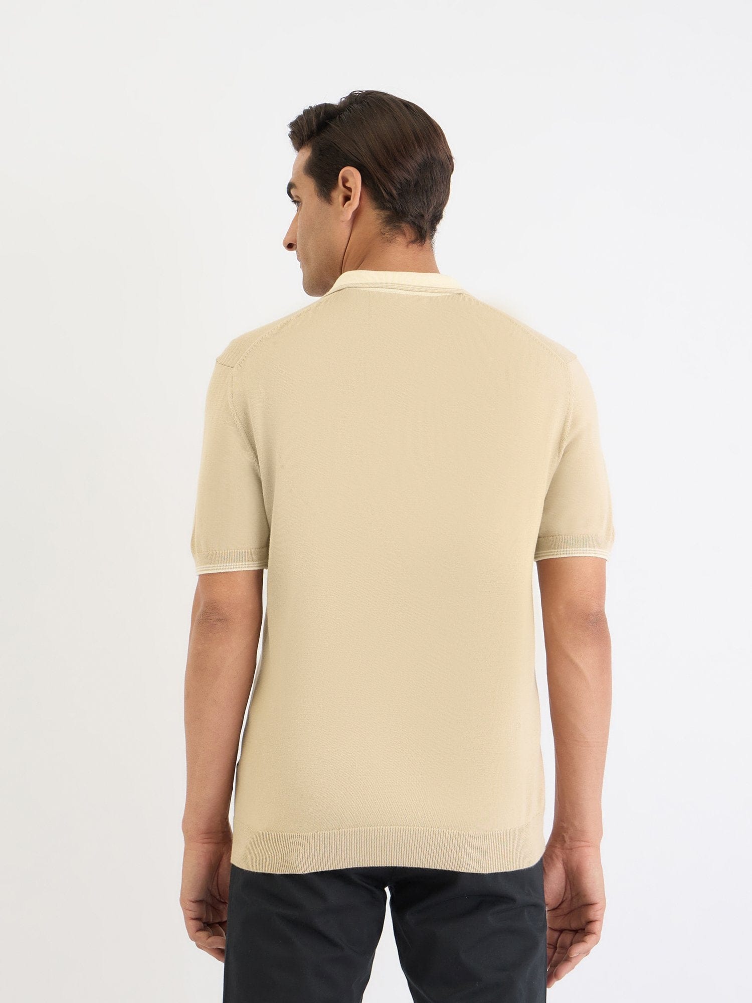 Gant Men Beige Solid Polo Tshirt