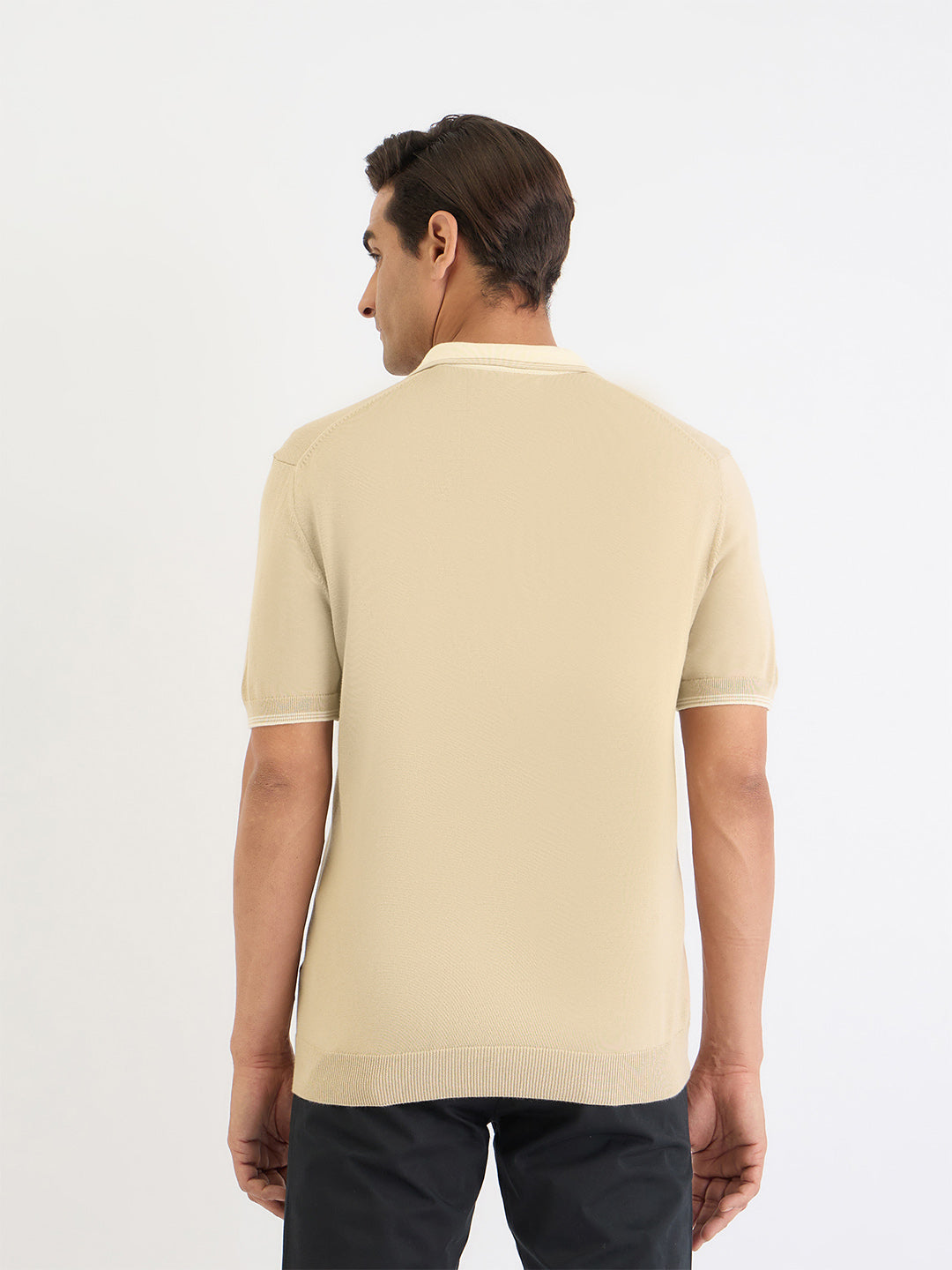 Gant Men Beige Solid Polo Tshirt